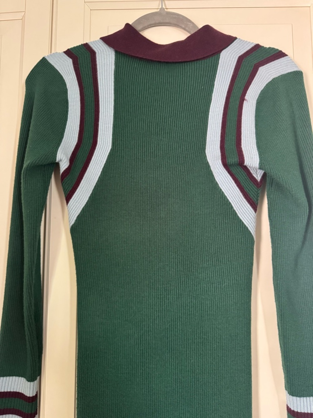 Green Ribbed Knit Mini Dress - Picture 5 of 9
